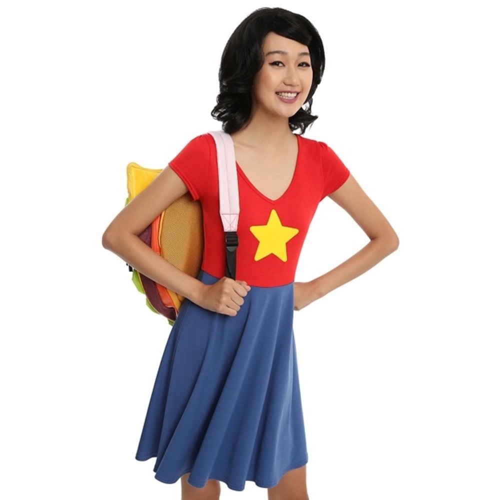 Cartoon Network Rare Steven Universe Red & Blue Star Cosplay Original Dress